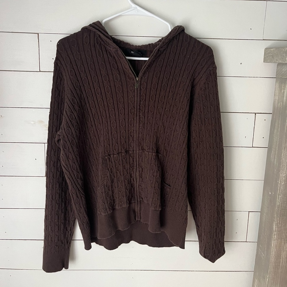 Style & Co. Brown Cable Knit Sweater
